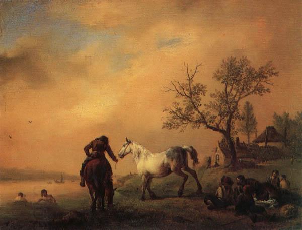 Philips Wouwerman Horses Being Watered oil painting picture